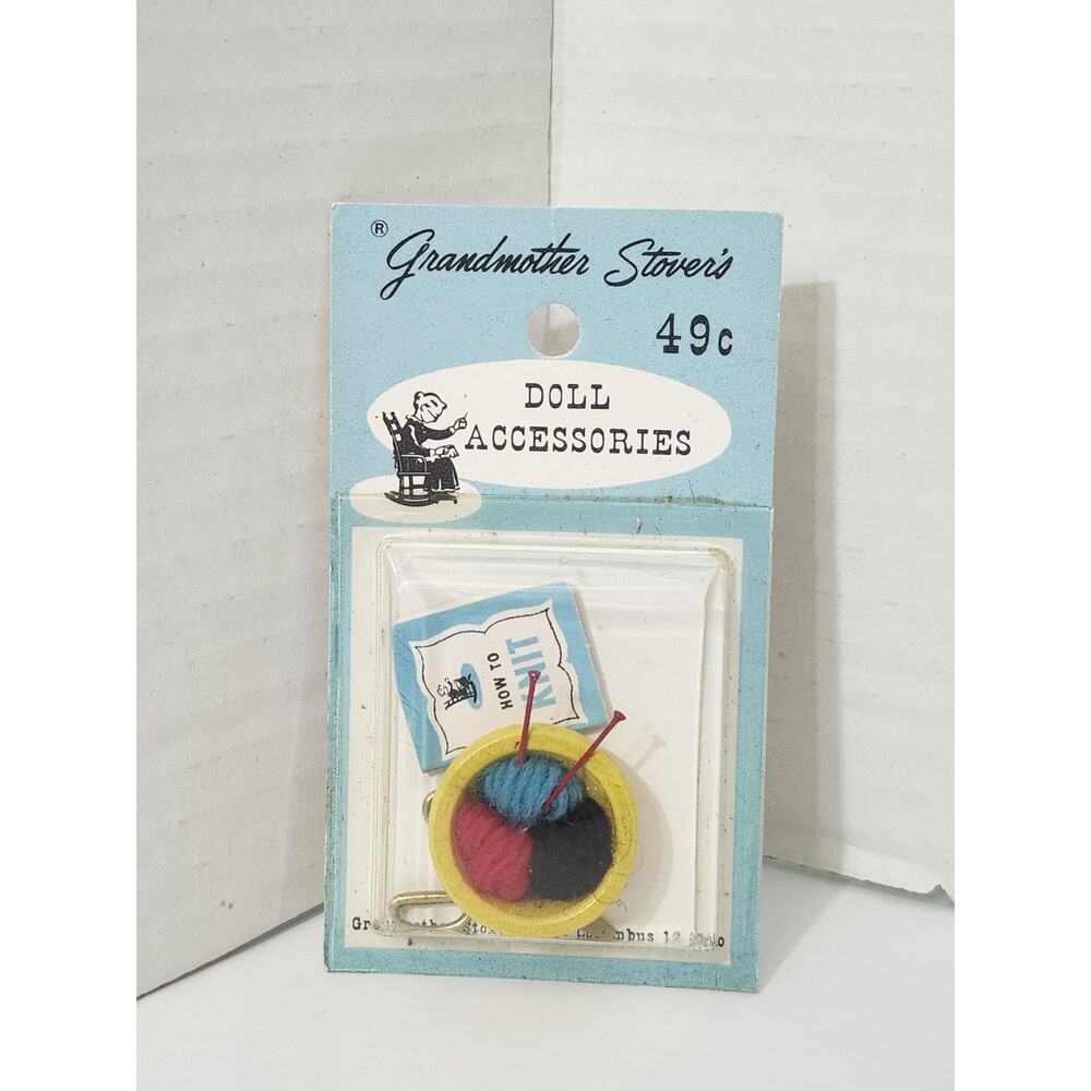 Vintage Grandmother Stover's Miniature Knitting Kit Doll Accessories New on Card